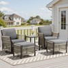 Buenhomino Outdoor Wicker Patio Conversation Furniture Set - 2 of 4