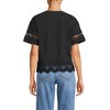 Lands' End Women's Short Sleeve Slub Jersey Cutwork T-Shirt - 2 of 4