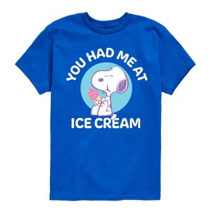 Boys' - Peanuts - You Had Me At Ice Cream Short Sleeve Graphic T-Shirt - 1 of 4