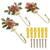 LunaLulinlk 3PCS Vintage Flower Shaped Decorative Wall Hooks, Zinc Alloy Heavy Duty Wall Hooks with Screws - 4 of 4