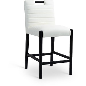 Meridian Furniture,Aimee Cream Vegan Leather Counter Stool - 1 of 4
