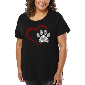 LA Pop Art Paw Heart - Women's Word Art T-Shirt - 1 of 4