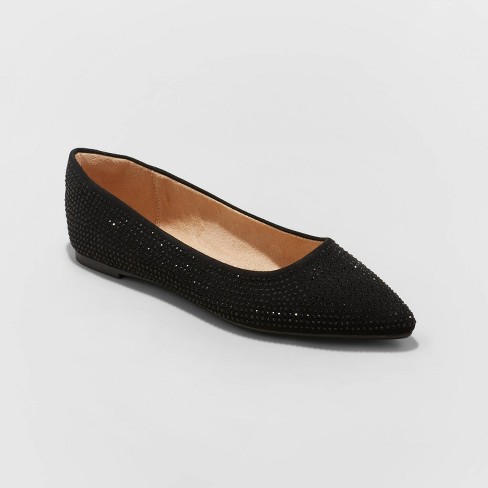 Black sales jeweled flats