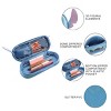 Lilo & Stitch Stitch Head Blue Glitter 6” Cosmetic Pouch - 3 of 4