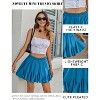 Women's Pleated Skater Skirt - High Waist Flared Mini with Ruffles for Casual Wear Dark Blue - 2 of 4