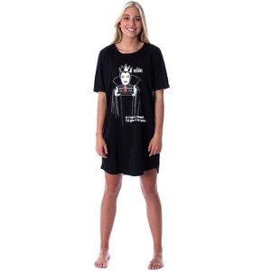 Disney Princess Women's Villains Evil Queen Nightgown Sleep Shirt Black - 1 of 4