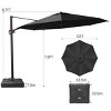 Crestlive Products 11.5FT Round Patio Offset Cantilever Umbrella with Base Set Adjustable with 360°Rotation Pole Outdoor Umbrella - 3 of 4