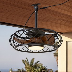 20'' Outdoor Ceiling Fans with Lights and Remote,  Plug in Chandelier Ceiling Fan for Patios Gazebo - 1 of 4