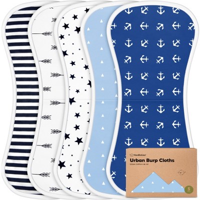 Image of KeaBabies 5pk Urban Baby Burp Cloths, Organic Burping Cloth for Babies, Burp Rags for Baby Girls, Boys (Adventurer)