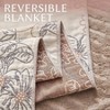 Boho Floral 100 Cotton Blanket, Taupe White Flower Butterfly, 60x80 Inch, Luxury Farmhouse Decor for Couch Bed - 4 of 4