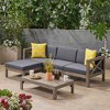 Outdoor Patio Furniture L-Shaped Sectional Sofa Set with Coffee Table, Multi-Functional Guest Seating Sofa, Rosewood Frame, Suitable for Living Rooms - 2 of 4