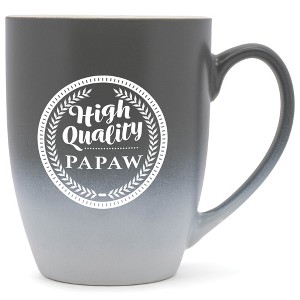 Elanze Designs Top Choice Papaw Two Toned Ombre Matte Grey and White 12 ounce Ceramic Stoneware Coffee Cup Mug - 1 of 4