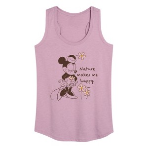 Women's - Disney - Minnie Nature Makes Me Happy Graphic Racerback Tank - 1 of 4
