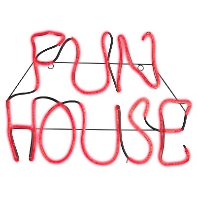 17" Halloween Fun House Glow Light Sign