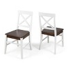 Coolbibila-Accent Chair Wood With Openwork Cross Backrest, Accent Chair Modern Set Of 2, Accent Chair Armless, Farm Dining Room Chairs - 2 of 4