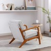 Arm Chair, Living Room Chairs With Solid Wood Frame, Curved Edges, Wooden Legs Modern Accent Upholstered Sofa Chairs For Living Room - 4 of 4