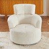 CAVINAS Modern Swivel Accent Barrel Chair with 360-Degree Rotation and Adjustable Headrest, Upholstered Berber Fleece Lounge Chair - 2 of 4