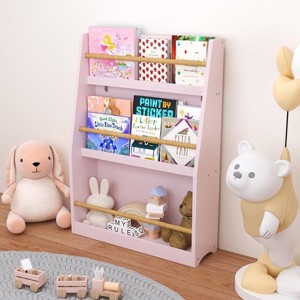 KWPZQEB Kids Bookshelf Storage, Book Shelf for Kids Rooms, 3 Tier Toddler Bookshelf, Magazine Book Rack, Children Book Organizer for Classroom,Daycare - 1 of 4