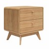 Ren Home Leva Scandinavian-Style 2-Drawer Nightstand, Oak - 3 of 4