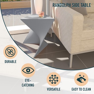 Randolph Grey Triangular ABS Plastic Side Tables Set of 4
