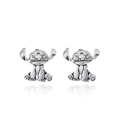 Disney Girls Lilo & Stitch Hoop Earrings With Dangle Stitch Charm