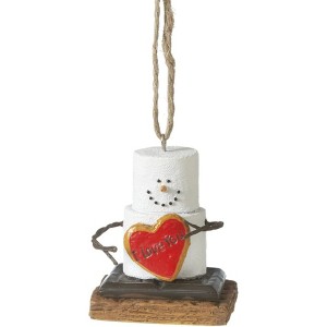 Ganz S'mores Resin Holiday Ornament, I Love You Snowman - 1 of 1