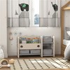 SKRAN 2-Tier Kids Multi-Functional Toy Storage Organizer with 4 Storage Boxes & Bookshelf for Children's Room, Nursery, Playroom, Cream White - 2 of 4