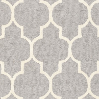 Hand-Tufted Elegance Silver & Ivory Wool 8' x 10' Area Rug