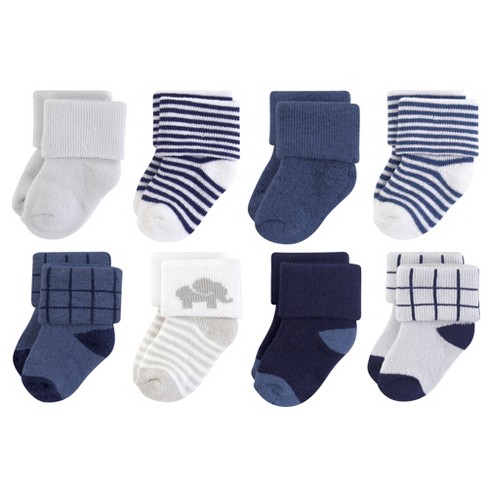 Touched By Nature Baby Boy Organic Cotton Socks, Blue Elephant, 6-12 ...