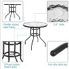 GAOMON  Outdoor Round Dining Table Weather-Proof Yard Garden Tempered Glass Table for Outdoors Indoors(80 X 80 X 70cm) Black - 3 of 4