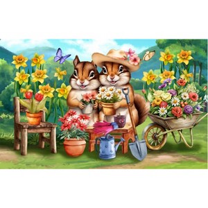 Briarwood Lane Spring Doormat 30x18 Indoor Outdoor Springtime Chipmunks For Spring Doormat - 1 of 4