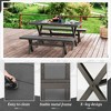 Modern Outdoor Dining Table for 6, Patio Table with Sturdy X-Legs, Durable HDPS & Aluminum, Weather Resistant, 3-Year Warranty, Dark Gray - 4 of 4