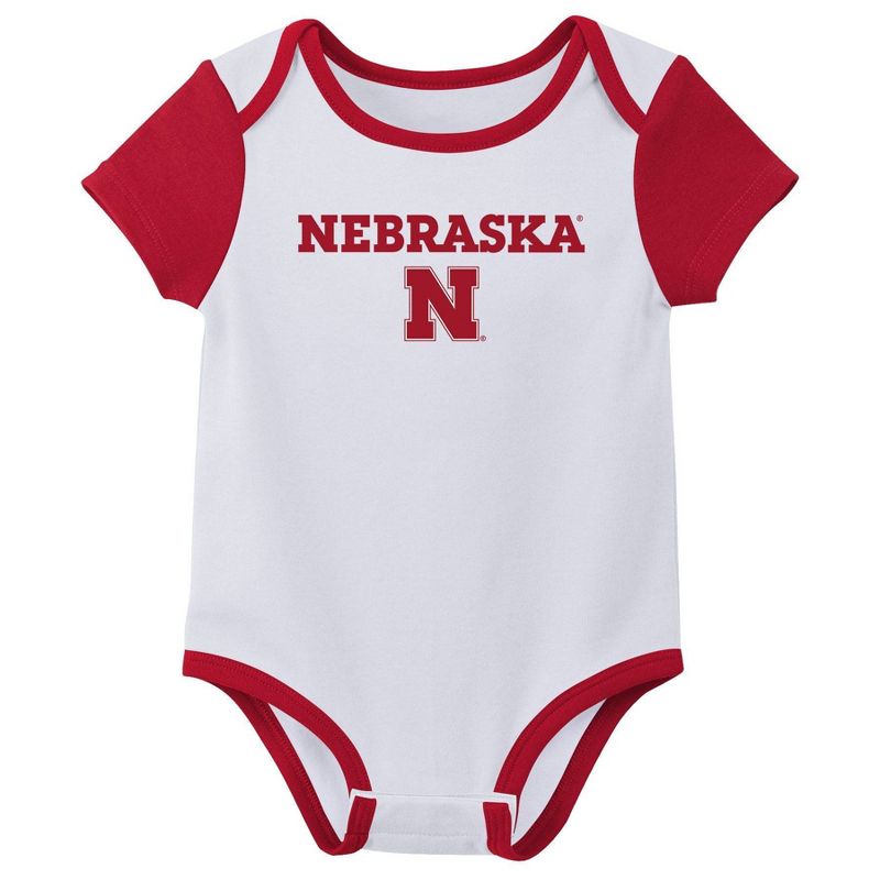 NCAA Nebraska Cornhuskers Infant 3pk Bodysuit, 2 of 5