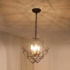 PAKOKULA Industrial 4-Light Black and Gold Modern Irregular Geometric Metal Cage Chandelier - 2 of 4