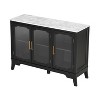 ORRD 3-Door Storage Cabinet for Entryway, Living & Dining Room, Modern 47.9" Hallway Organizer with Adjustable Shelves in Black and White - 4 of 4