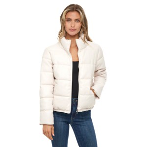 Women's Faux Leather Puffer Jacket, Puffy Coat - S.E.B. By SEBBY - 1 of 4