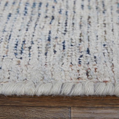 Handmade Gray Wool and Viscose Tufted Rectangular Accent Rug