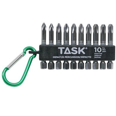 Task Tools Phillips 2 in. L Carabiner Bit Clip Steel 10 pc