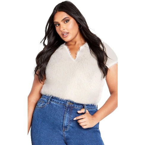 Avenue Women's Plus Size Cali Collar Sweater - image 1 of 4