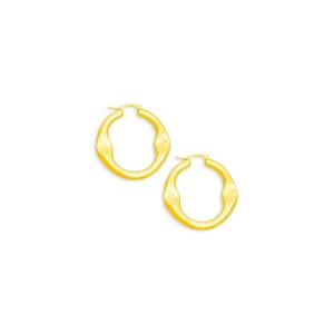 Slickblue Women's Hoops, Circle Cutout Latch Earrings, Boho Inspired, Fashion Jewelry, Minimalist Look, Silver/Gold, 2.1" - 1 of 4