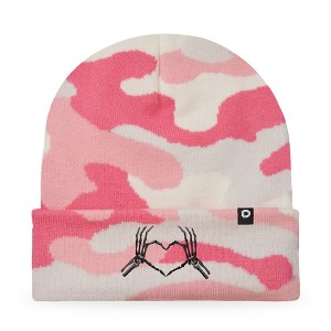 Dalix Heart of Bones Embroidered Beanie Skeleton Warm Winter Knit Hat for Women - 1 of 4