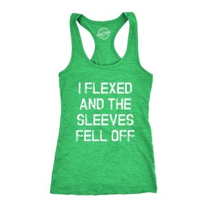 Womens I Flexed and the Sleeves Fell Off Tank Top Funny Sleeveless Workout Tee - Crazy Dog Women's Tank Top - 1 of 4