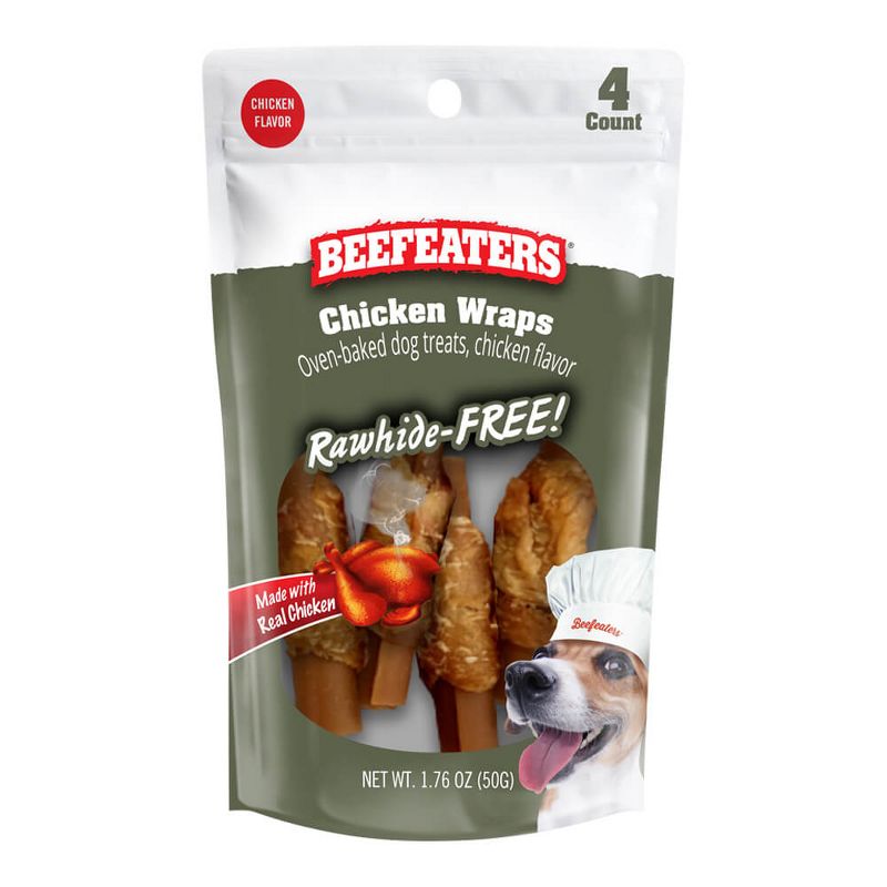 Beefeaters Chicken Wraps, Rawhide Free, 4ct, Case of 12, 1 of 4