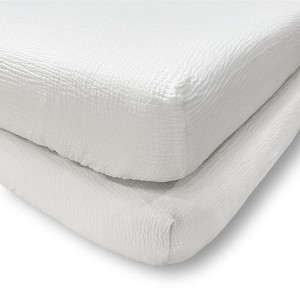Cloud Muslin Fitted Sheet Set of 2 - Levtex Baby - 1 of 4