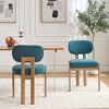 Upholstered Wood Dining Chairs Set of 2,Modern Fabric Padded Seat Kitchen Side Chairs with Rubberwood Frame–The Pop Home - 2 of 4