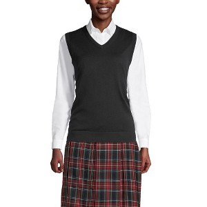 Lands' End School Uniform Women's Cotton Modal Fine Gauge Sweater Vest - 1 of 2