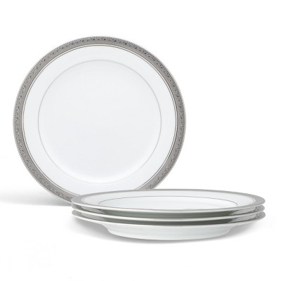 Noritake Crestwood Platinum Set of 4 Salad/Dessert Plates