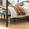 Queen Size Metal Canopy Bed Frame with Princess Headboard and Footboard, Fantasy Platform Bed with Storage Underneath - 4 of 4