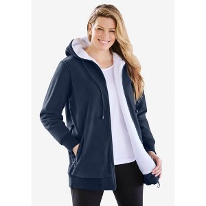 Woman Within High Pile Fleece Fleece Jacket - 1 of 3