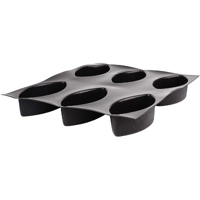 Sasa Demarle Flexipan Origine Baking Mat with 6 Calisson Cavities, Each 7.08 Inch x 3.54 Inch x 2 Inch High